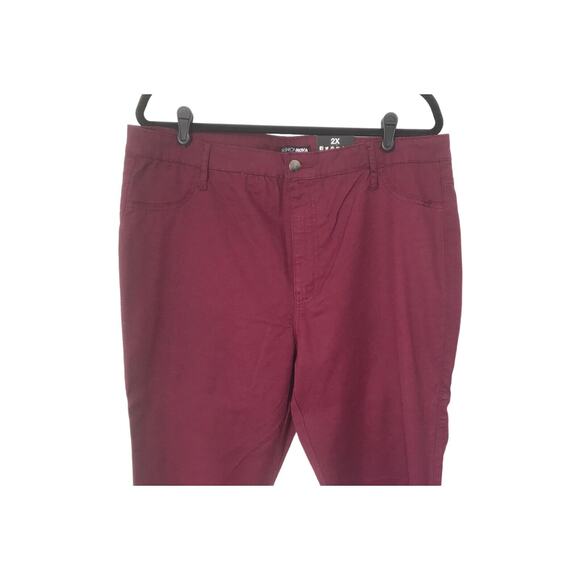 Fashion Nova Jeans Womens Size 2X Burgundy Canopy 2X High Waisted Tencel Blend - Picture 2 of 12
